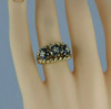 Vintage 14K Yellow Gold 1.5ct tw Sapphire and Diamond Rosette Ring Size 5