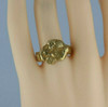 Vintage 14K Yellow Gold Figural Cast Embrace Ring Size 10 Circa 1960
