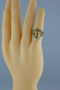 14K Yellow Gold Turks Head Portrait Diamond Ring 2 Round Diamond Eyes Size 7.25