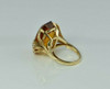 14K Yellow Gold Orange Citrine and Diamond Cocktail Ring Size 6.5 Circa 1970