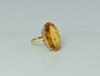 14K Yellow Gold Orange Sapphire Solitaire Ring Size 4.75 Circa 1970