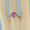 14K Yellow Gold Pink and White Sapphire Ring Size 7.25 Circa 1980