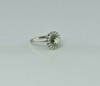 Vintage 14K White gold 1/2ct Diamond and Diamond Halo Ring Size 3 Circa 1960