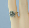 Vintage 14K White gold 1/2ct Diamond and Diamond Halo Ring Size 3 Circa 1960
