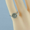 Vintage 14K White gold 1/2ct Diamond and Diamond Halo Ring Size 3 Circa 1960