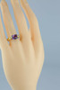 14K Yellow Gold Amethyst Ring Cushion Shaped Size 6.75 Circa 1990