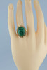 Vintage 14K Yellow Gold Chrysocolla & Malachite Cabochon Ring Size 8 Circa 1960