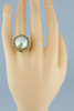 14K Yellow Gold Mave Pearl Brutalist Ring Size 6.75-7 Circa 1970