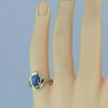 Vintage 14K WG Linde Blue Sapphire Star Ring with Diamonds Size 3.5 Circa 1960