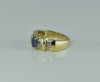 14K YG Designer 2 ct + Tanzanite and Diamond Baguette Ring Size 7.25 Circa 1980