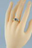 14K YG Designer 2 ct + Tanzanite and Diamond Baguette Ring Size 7.25 Circa 1980