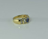 14K YG Designer 2 ct + Tanzanite and Diamond Baguette Ring Size 7.25 Circa 1980