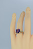 14K Yellow Gold Synthetic Alexandrite and Diamond Ring Size 7 Circa 1970