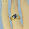 14K Yellow Gold 1 ct + Tanzanite and Diamond Ring Size 4 Circa 1990