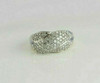 14K White Gold 1.5 ct est. Diamond Pave Crossover Ring Size 7.75 Circa 1990