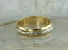 Vintage 14K Yellow Gold Band with White Gold Center Size 7.75 Circa 1940