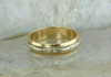 Vintage 14K Yellow Gold Band with White Gold Center Size 7.75 Circa 1940