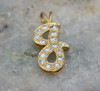 14K Yellow Gold Diamond Letter "G" Pendant 1 ct. tw.