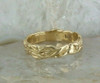 Vintage 14K Yellow Gold Floral Carved Band Size 9 Circa 1960