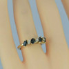 Vintage 14K YG 1 ct tw Sapphire Marquise and Diamond Ring Size 6.25 Circa 1960