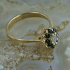 Vintage 14K Yellow Gold Opal Crystal and Blue Sapphire Ring Size 7 Circa 1960