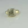 14K Yellow Gold 1/2 ct Champagne Diamond Pave Ring Size 8 Circa 1990