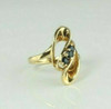 14K Yellow Gold Sapphire Modernist Ring Size 6