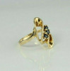 14K Yellow Gold Sapphire Modernist Ring Size 6