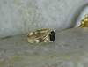 14K YG Sapphire and Diamond Accent Ring Bypass Design Size 6.75 Circa 1970