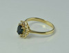14K Yellow Gold 2 ct Blue Green Sapphire and Diamond Ring Size 10 Circa 1980