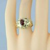 14K Yellow Gold 1 ct Pink Sapphire and Diamond Ring Size 6 Circa 1990