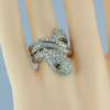 14K Yellow Gold and Sterling Silver Snake Ring Signed NF Size 7 Circa 1990