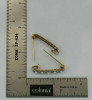 Antique 18K YG with Platinum Pearl & Sapphire Bar Collar Pins Circa 1925