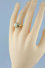 Vintage 14K Yellow Gold Pearl and Diamond Ring Size 6.25 Circa 1960 4.6 g