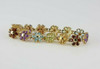 14K Yellow Gold Multicolor Stone Floral Bracelet 7.25 Inches Circa 1970