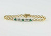 14K YG Emerald and Diamond Bracelet 1 ct tw 7.25 Inches Circa 1970