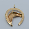 Large 14K Yellow Gold Horse and Horseshoe Pendant