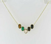 Vintage 14K Yellow Gold Semi Precious Scarab Necklace Circa 1960