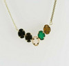 Vintage 14K Yellow Gold Semi Precious Scarab Necklace Circa 1960