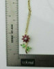 Vintage 14K Yellow Gold Ruby and Peridot Flower Pendant on Chain Circa 1960