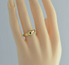 14K Dark Yellow Gold Bead Decorated Band Size 7