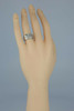 14K WG Diamond Set Band 4 Diamonds Set in Zig Zag Design Size 7 Circa 1990