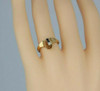 14K Yellow Gold Modernist Diamond and Sapphire Ring Size 6.5 Circa 1970