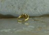 14K Yellow Gold Modernist Diamond and Sapphire Ring Size 6.5 Circa 1970