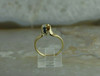 14K Yellow Gold Modernist Diamond and Sapphire Ring Size 6.5 Circa 1970