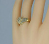 Vintage 10K Yellow Gold Diamond Ribbon Ring Size 8.5 Circa 1960