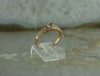 10K Pink Gold Crystal Heart Ring Small Stone Accents Ring Size 7 Circa 2000