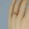 10K Pink Gold Crystal Heart Ring Small Stone Accents Ring Size 7 Circa 2000