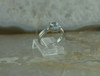 10K White Gold Aquamarine and Diamond Accent Ring Size 5 Circa 1990