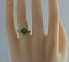 10K Yellow Gold Emerald Rosette and Diamond Accent Ring Size 6.75 Circa 1980